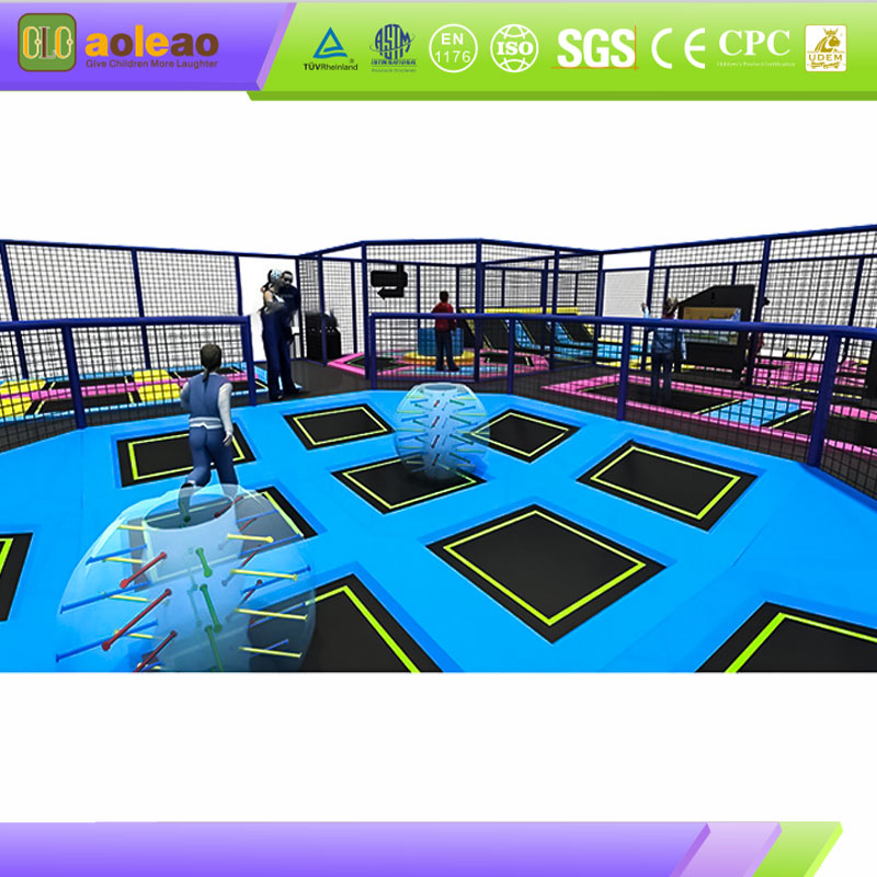 Blue-Pink Indoor Trampoline & Adventure Playground for Kids | Aoleao - Gambar 3