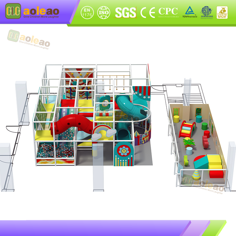 Compact Indoor Play Area Equipment with Tube Slide Route | Aoleao - Imagem 3
