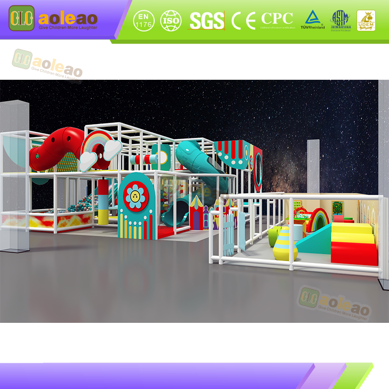 Compact Indoor Play Area Equipment with Tube Slide Route | Aoleao - Imagem 4