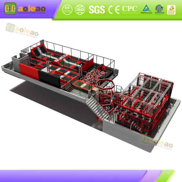 Split-Zone Family Entertainment Center Equipment with Trampoline Park
