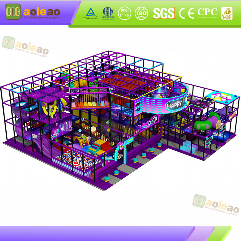 Happy Time Multi-Level Indoor Playground with Ball Pit and Slides | Aoleao - الصورة 2