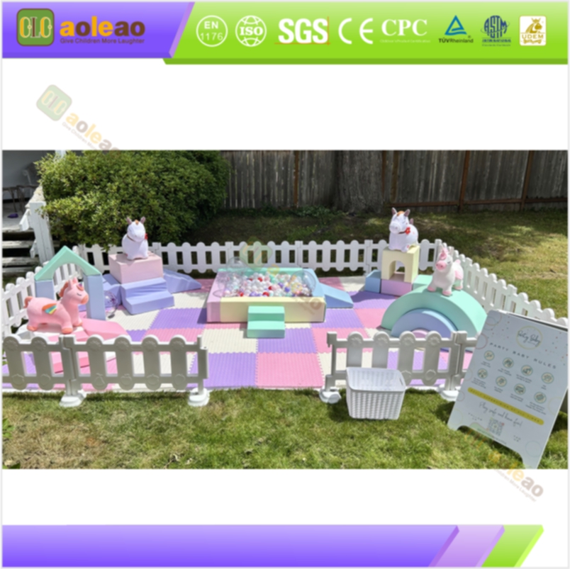 Pastel Unicorn Soft Play Area with Ball Pit & Tunnel | Aoleao - Bilde 3