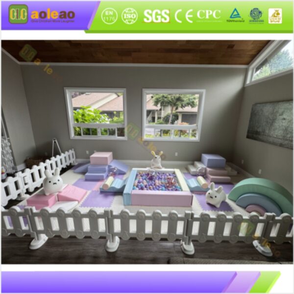 Small Indoor Soft Playground - Multi‑Function Climb Tunnel - Preschool Daycare - Safe Rounded Corners Easy Clean