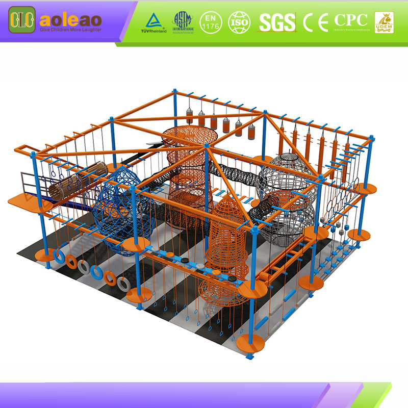 Indoor Adventure Park Equipment with Elevated Rope Challenges | Aoleao - الصورة 2
