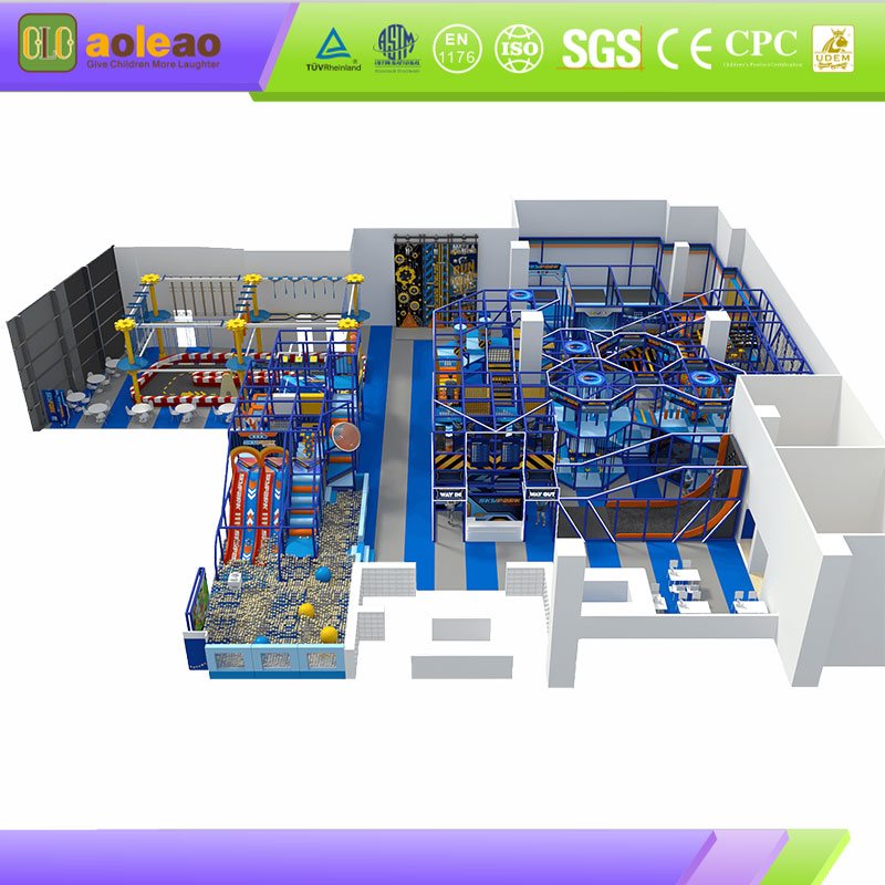 Kagamitan ng Blue Indoor Adventure Park para sa mga hamong may maraming antas
