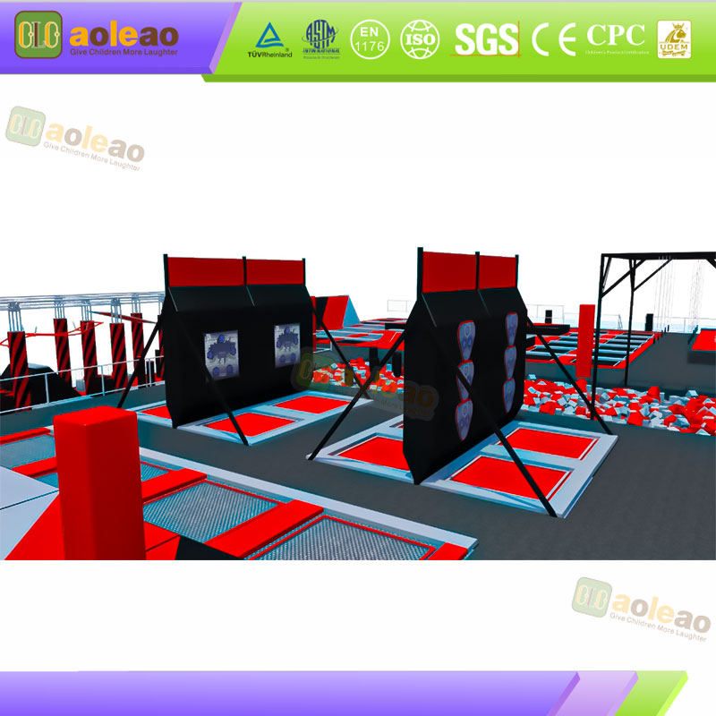 Red Trampoline Park Equipment with Ninja Course and Foam Pit | Aoleao – Image 4