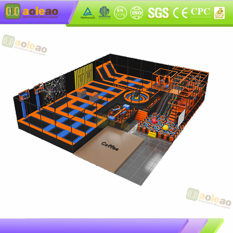 Orange Indoor Adventure Playground with Slides & Ball Pit | Aoleao - Imagen 2