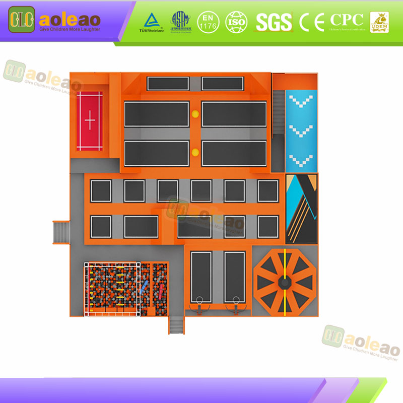 Orange Indoor Adventure Playground with Slides & Ball Pit | Aoleao - Imagen 4