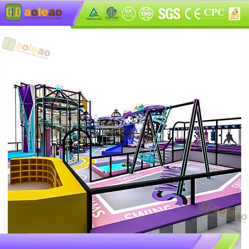 Carnival Indoor Adventure Park Equipment with Rope Course and Trampolines | Aoleao - الصورة 2