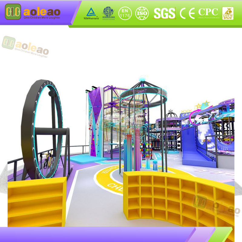 Carnival Indoor Adventure Park Equipment with Rope Course and Trampolines | Aoleao - الصورة 3