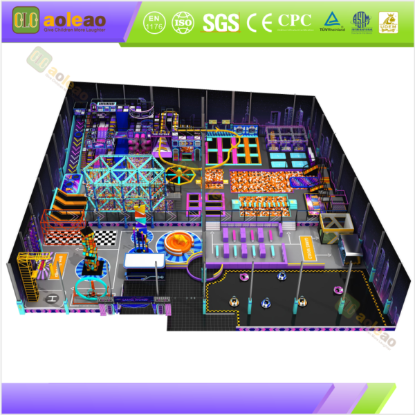 Planritning över Neon Indoor Adventure Park