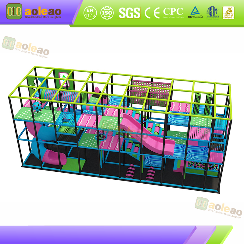 Long-Layout Commercial Kids Play Centre Equipment with Wave Slides | Aoleao - الصورة 2