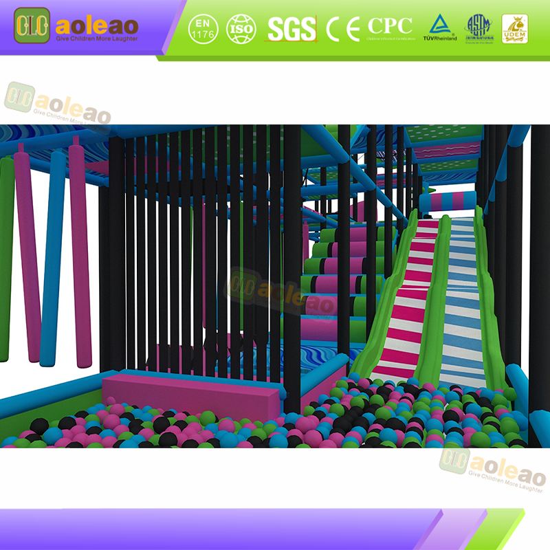 Long-Layout Commercial Kids Play Centre Equipment with Wave Slides | Aoleao - الصورة 5