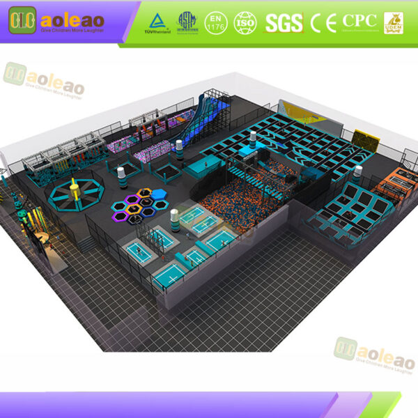 Peralatan Aqua Tech Trampoline Park dengan Kursus Ninja dan Zon Permainan Sukan