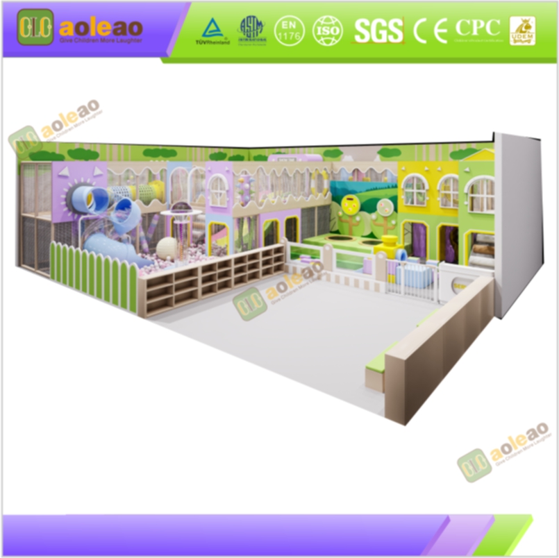 Pastel Town Commercial Indoor Playground Equipment with Slides & Ball Pit | Aoleao - الصورة 2
