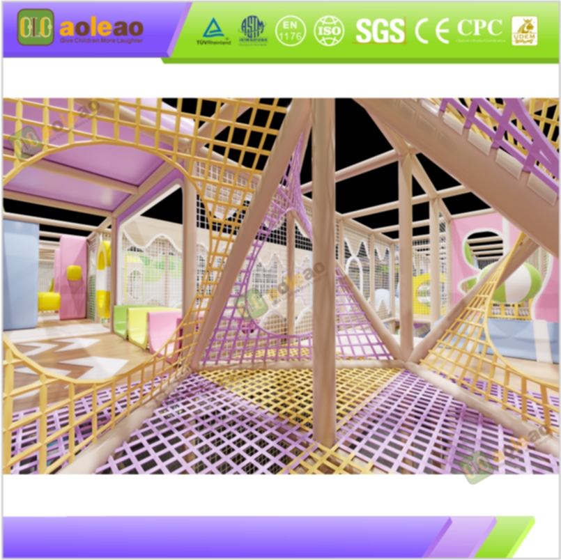 Pastel Town Commercial Indoor Playground Equipment with Slides & Ball Pit | Aoleao - الصورة 3