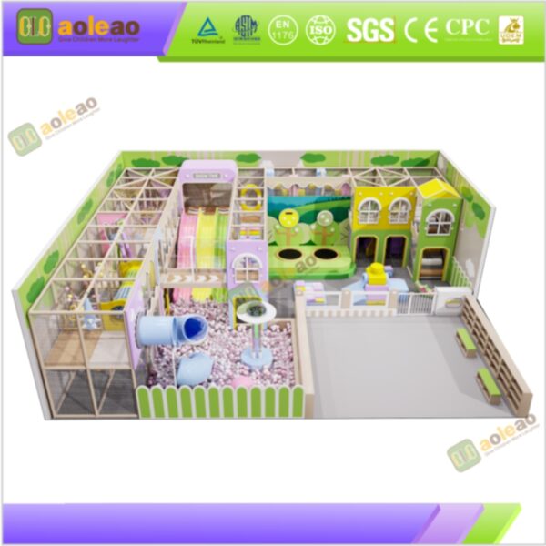 Pastel Town Commercial Indoor Playground Equipment with Slides & Ball Pit
