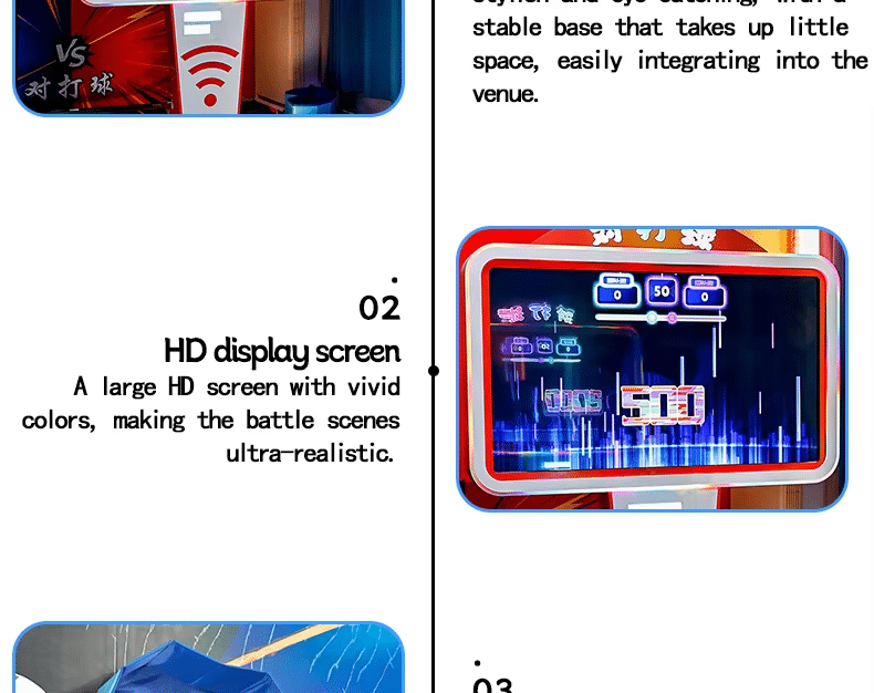 Interactive ball throwing game HD display screen with colorful graphics and electronic scoring interface
